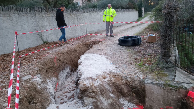 Travaux de modernisation du réseau d'irrigation par BRIES-TP Fourniture et pose de canalisations sur la Commune de L’Isle sur la Sorgue et Velleron